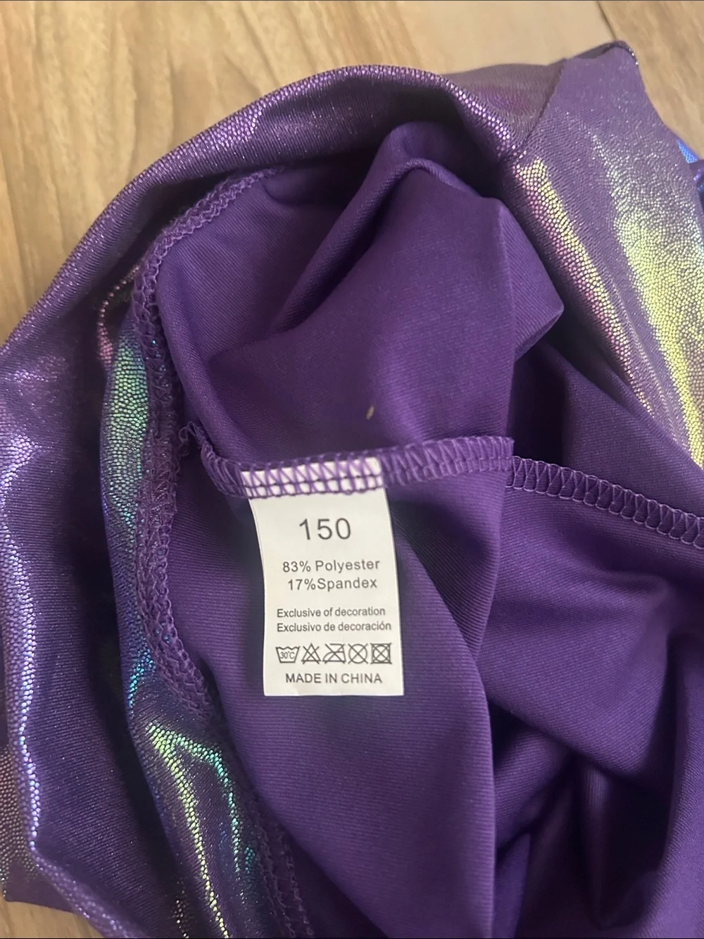 Pink Marble Leotard with Iridescent Purple Spandex Bike Shorts